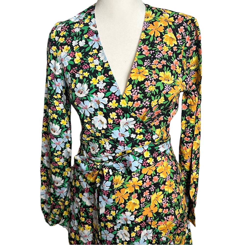 Maje Roen Floral Asymmetric Midi Dress NEW - Picture 3 of 14